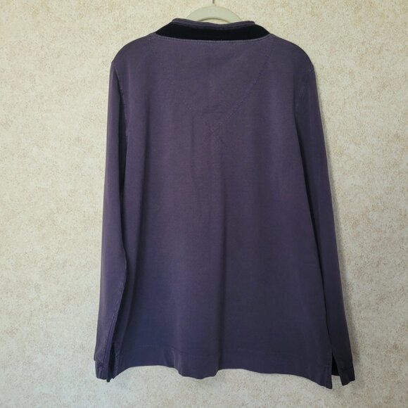 Purple Velvet Collared Shirt Territory Ahead Womens Size XL - Picture 7 of 13